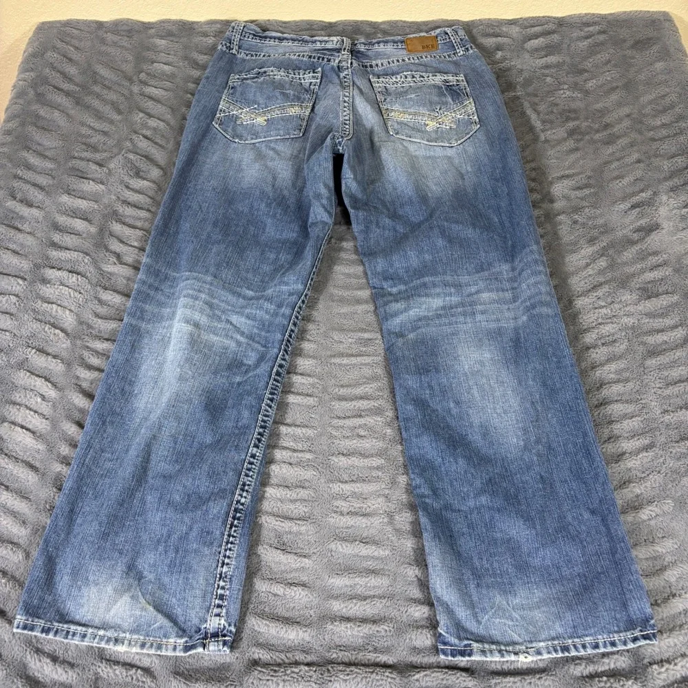 BKE Seth Mens Straight Leg Jeans 38R Blue Medium Wash 100% Cotton AR316